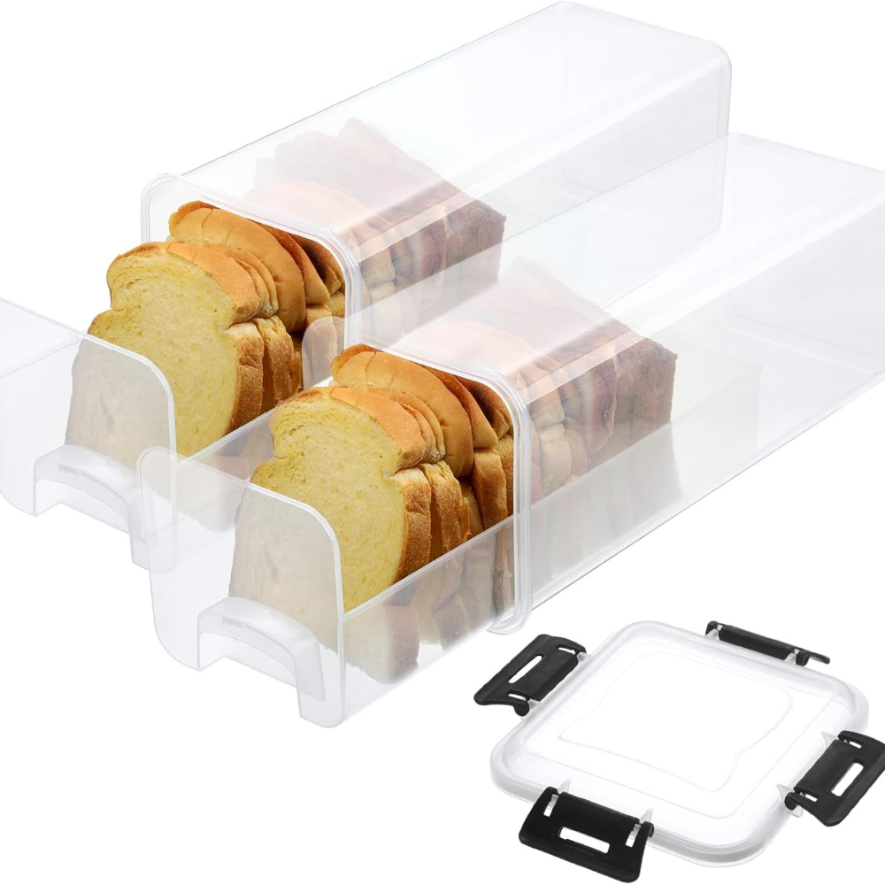 Meal Prep Container - 4-Liter-Brot-Aufbewahrungsbehälter, Kunststoff-Brotkasten mit verschließbarem Deckel, Brot-Aufbewahrungsbox,