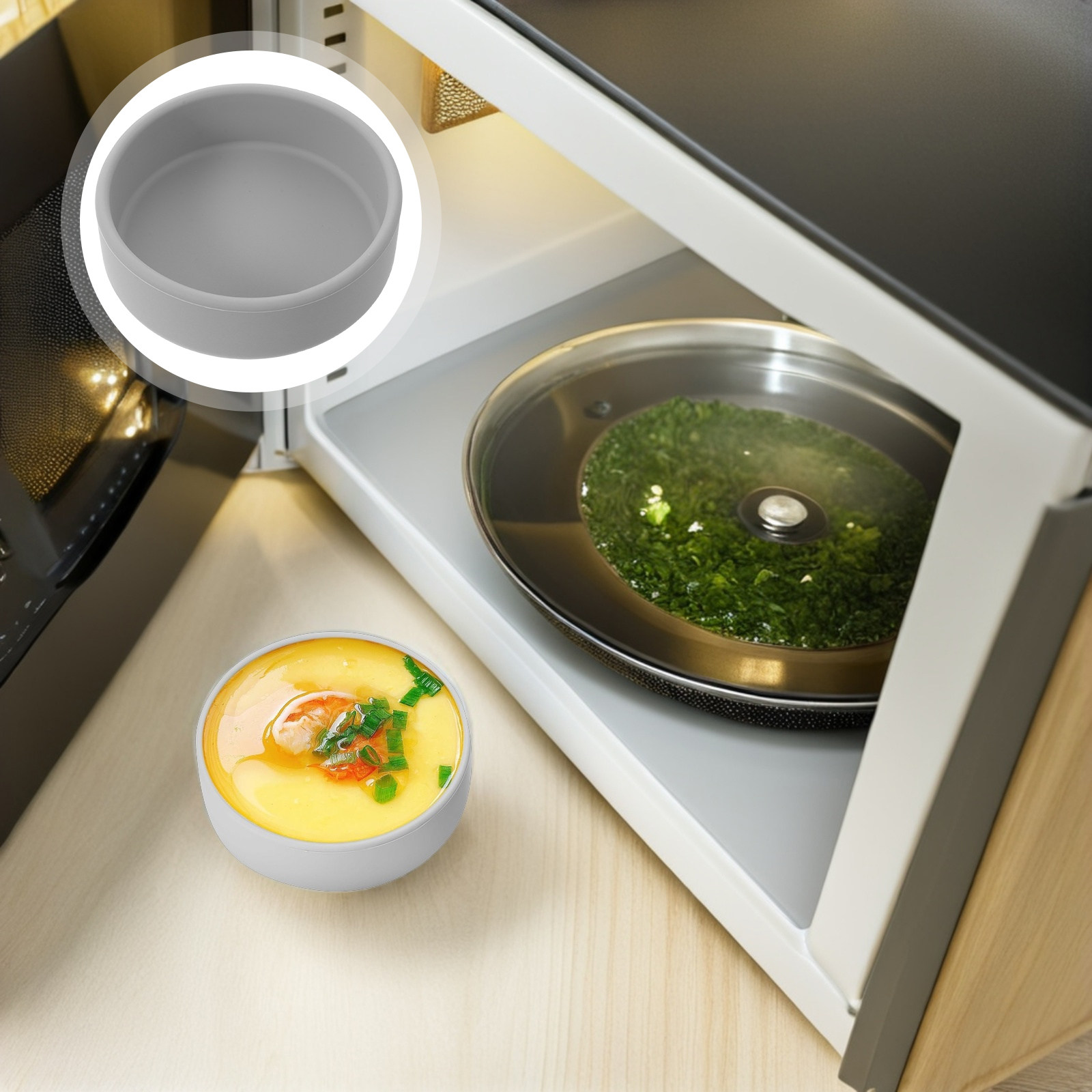 Meal Prep Healthy - 3-teiliges Set Silikon-Eierformen für Heißluftfritteuse, Antihaftbeschichtet,