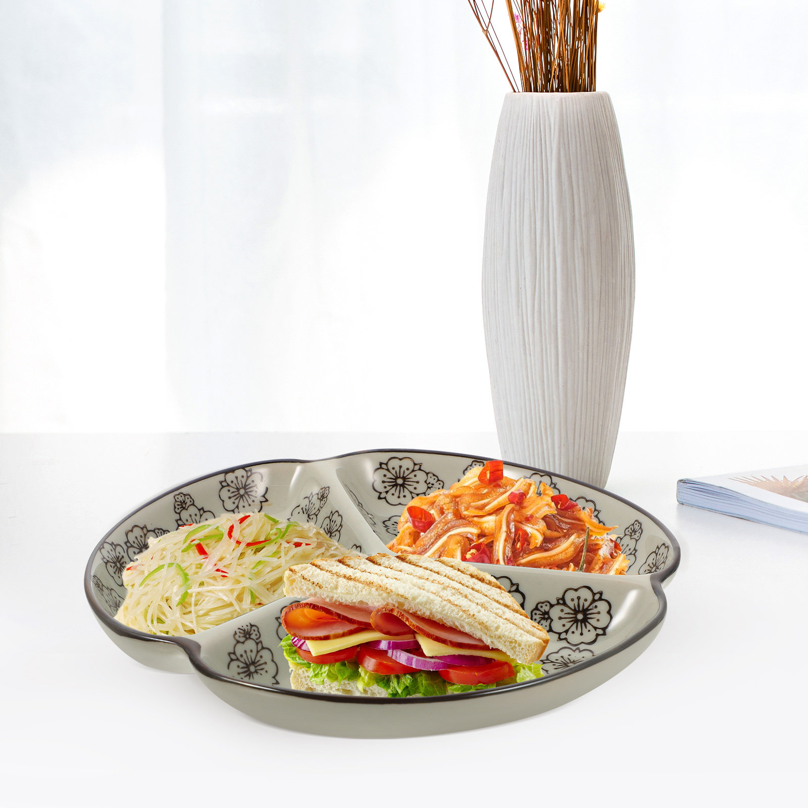 Meal Prep Healthy - 3-Fach Unterteilter Teller für Gesundes Essen,