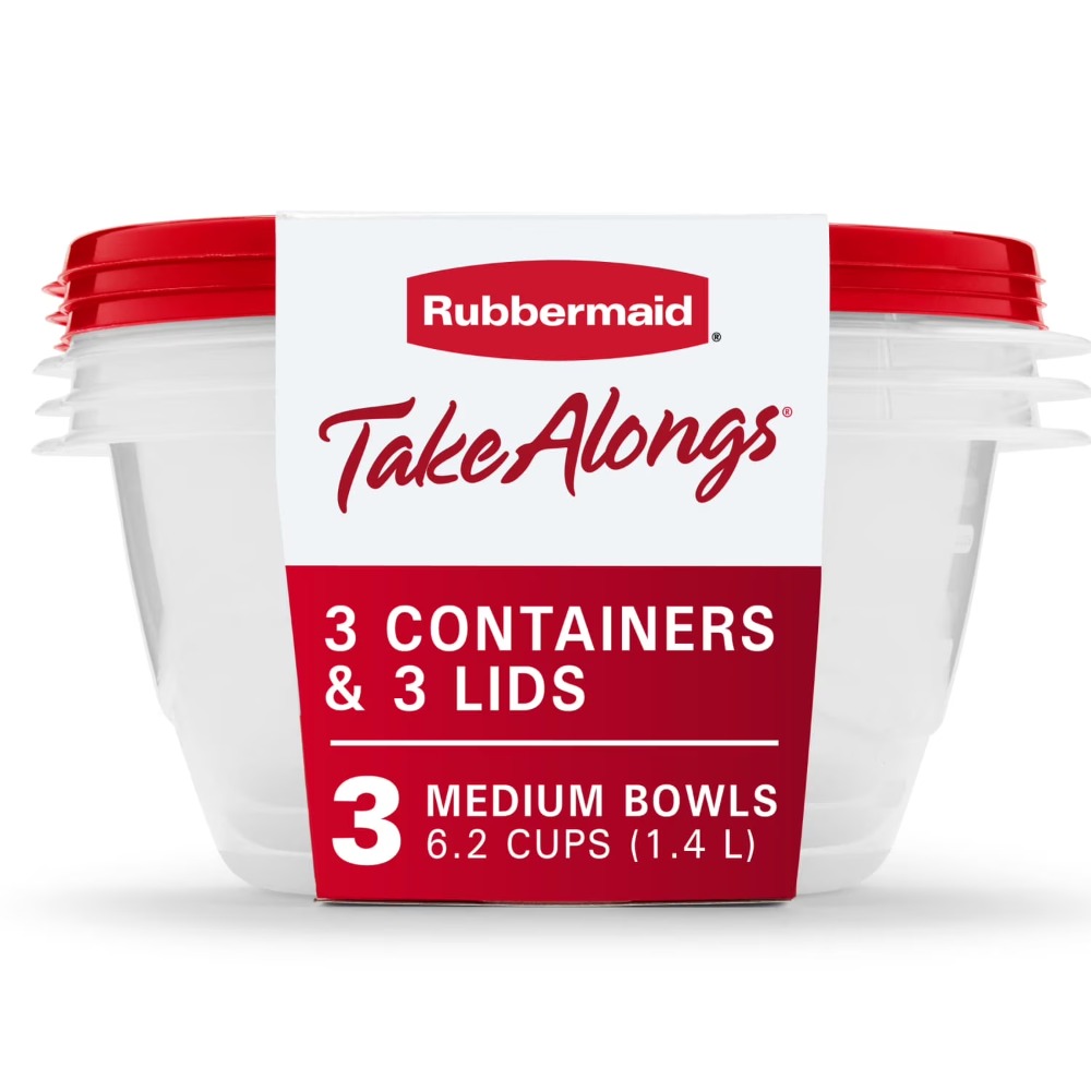 Meal Prep Container - Große Runde Lebensmittelbehälter mit Deckeln, 3er-Set,