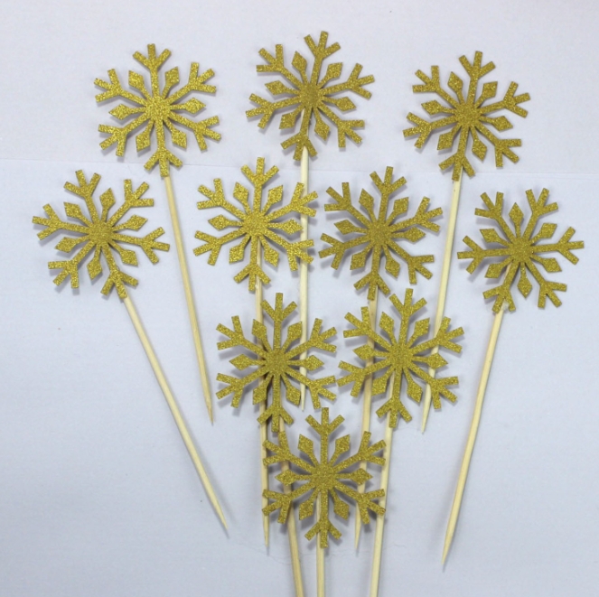 Meal Prep Frozen - 10 Stück Schneeflocken-Cupcake-Topper für Babys, Mädchen,