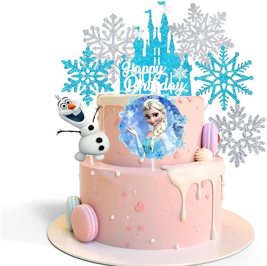 Meal Prep Frozen - Frozen Elsa Prinzessin Tortendekoration Glitzer Schloss