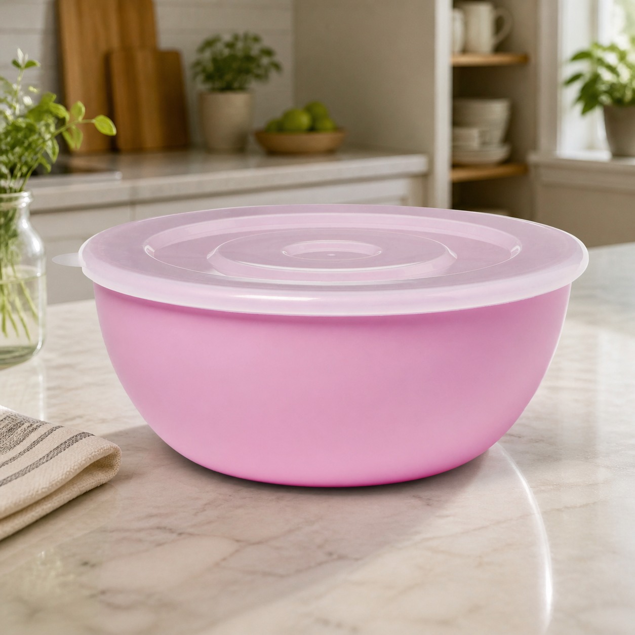 Meal Prep Container - Rosa Schüssel mit passendem Deckel, langlebiger