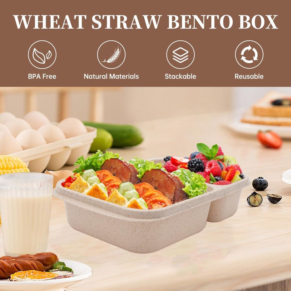 4er-Pack Bento-Lunchbox, 2-Fac – Meal Prep Container Bewertung und Preis