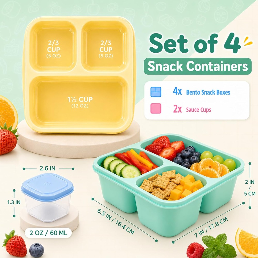 3-Fach Bento-Box Snackbehälter – Meal Prep Healthy Bewertung und Preis