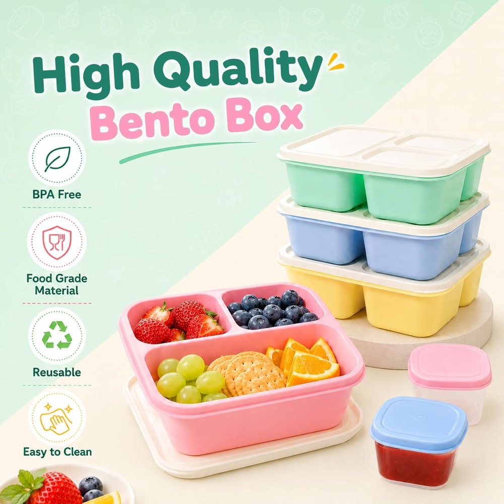3-Fach Bento-Box Snackbehälter – Meal Prep Healthy Bewertung und Preis